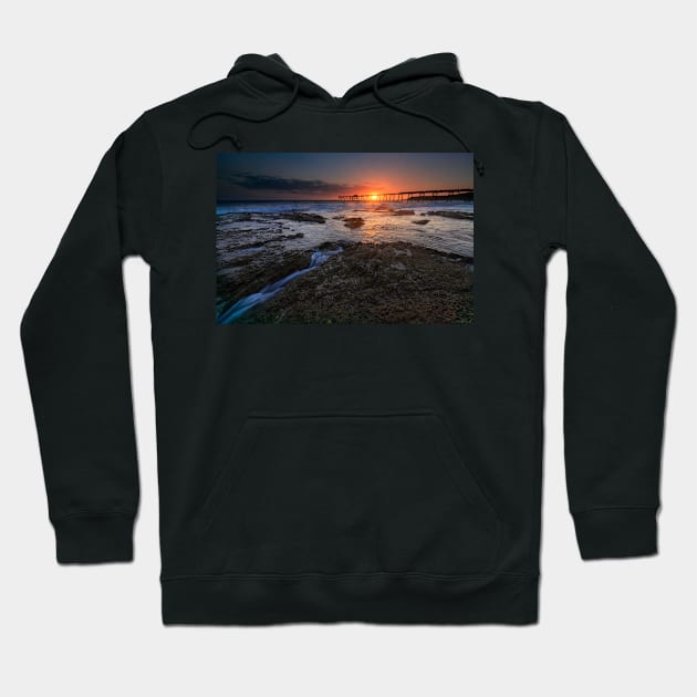 Catherine Hill Bay sunrise Hoodie by dags